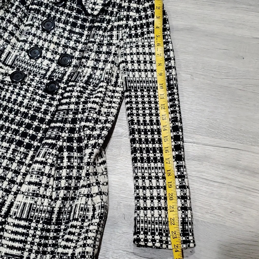 Classic Houndstooth Coat – Marvin Richards, Size Small, Black & White, Stylish - Picture 8 of 9